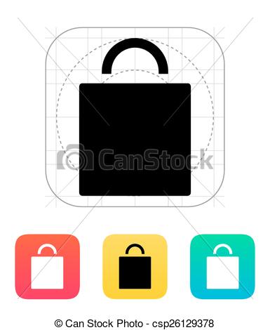 385x470 Shopping Bag Icon. Vector Illustration.