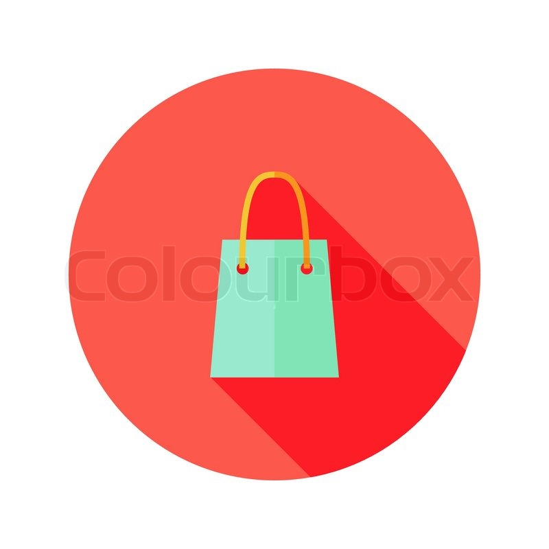 800x800 Illustration Of Christmas Shopping Bag Flat Icon Stock Vector