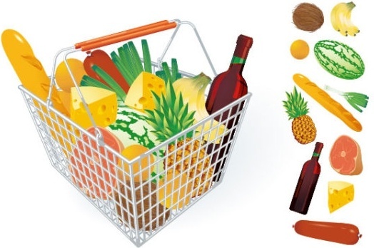 524x348 Shopping Basket Vector Free Vector Download (1,928 Free Vector