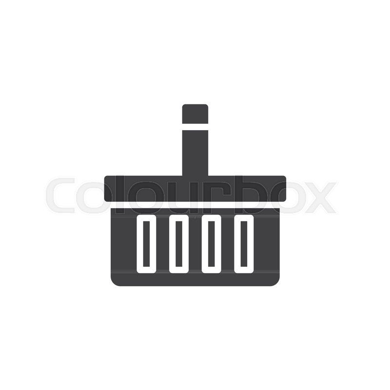 800x800 Shopping Basket Vector Icon. Filled Flat Sign For Mobile Concept