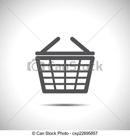 450x470 Supermarket Shopping Basket Vector Icon.