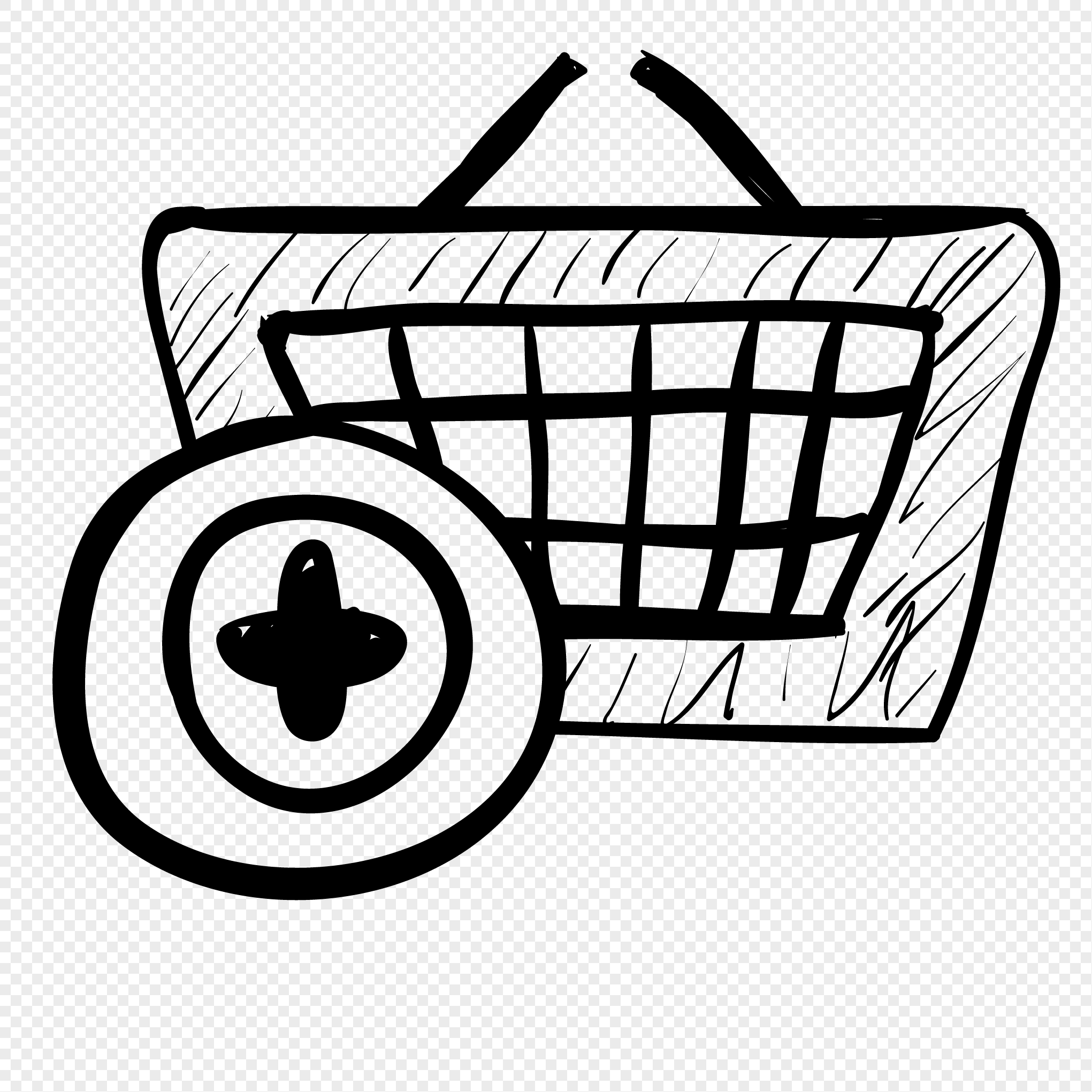 2041x2041 Hand Drawn Shopping Basket Vector Png Image Picture Free Download