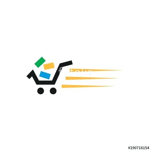 500x500 Online Shop Logo Template Shopping Basket Vector Cart Html5