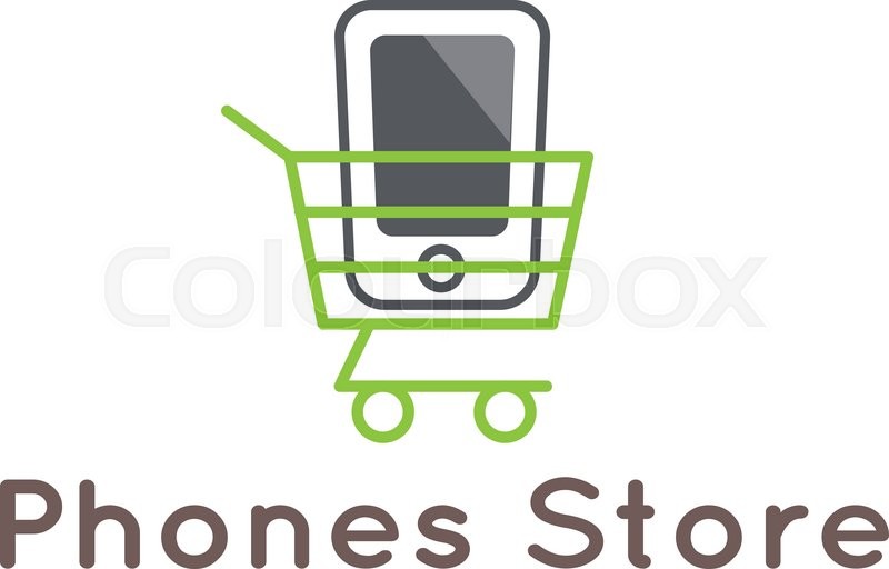 800x512 Vector Modern Mobile Phones Store Logotype. Smartphone In The