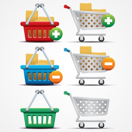 456x456 Free Shopping Cart Icons And Basket Vector Graphics (Free) Clipart
