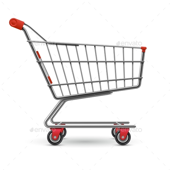 590x590 Realistic Empty Supermarket Shopping Cart Vector By Microvone