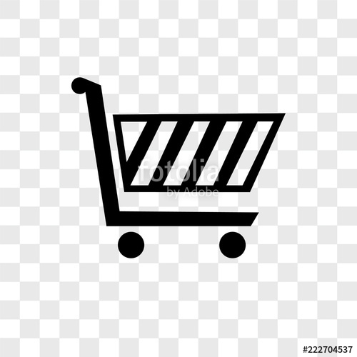 500x500 Shopping Cart Vector Icon Isolated On Transparent Background