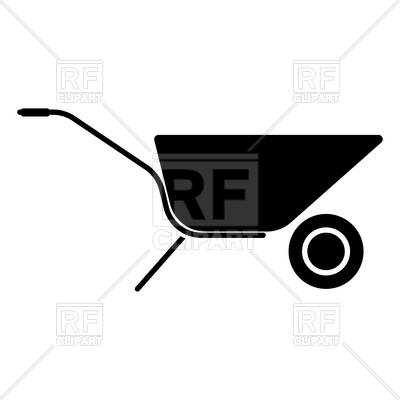 400x400 Shopping Cart Vector Free Wheelbarrow Cart Black Color Icon