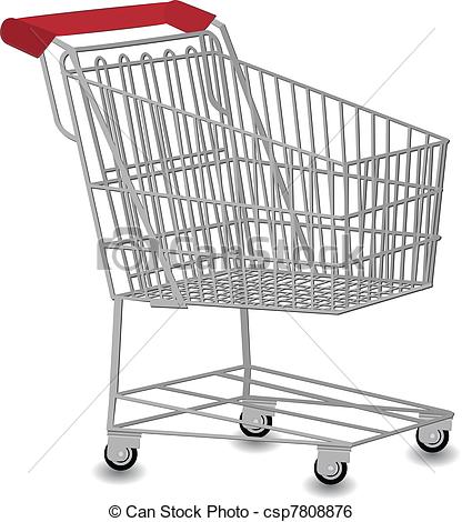416x470 Shopping Cart Vector Illustration .