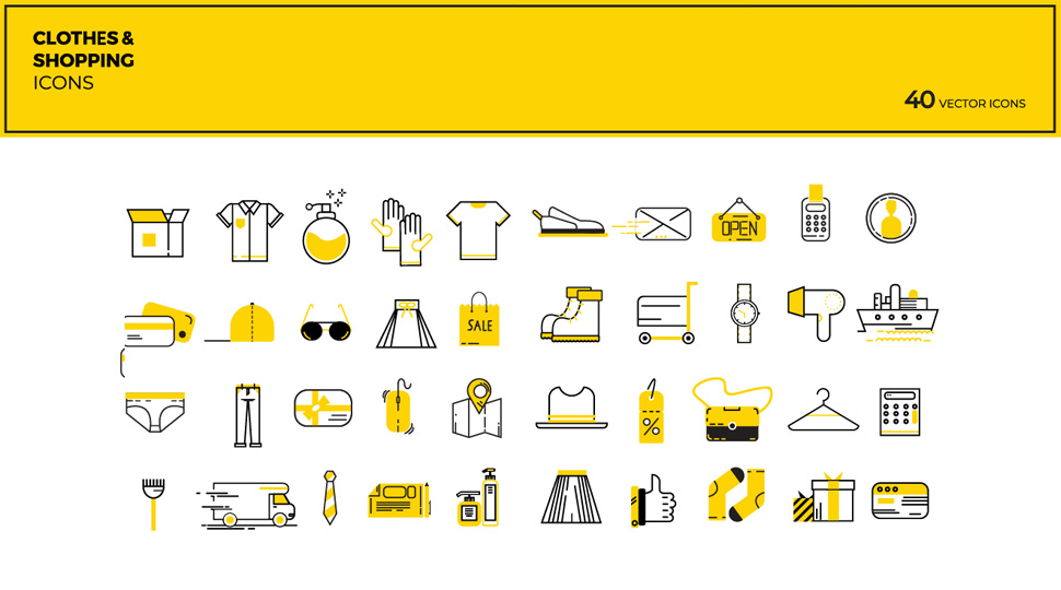 970x540 Modern Flat Cloths Amp Shopping Vector Icons (Freebie) Kasra Design