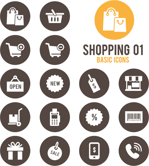 500x557 Shopping Round Icons Vector Design 01 Free Download