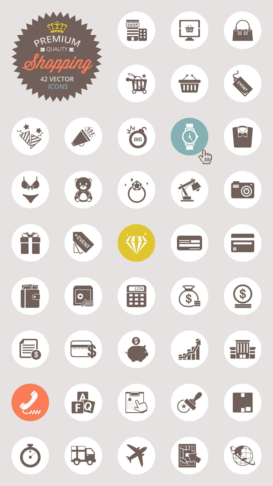 954x1697 Vector Shopping Icon Set (Png, Psd, Ai, Eps)