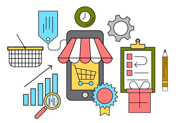 700x490 Free Online Shopping Vector Illustration