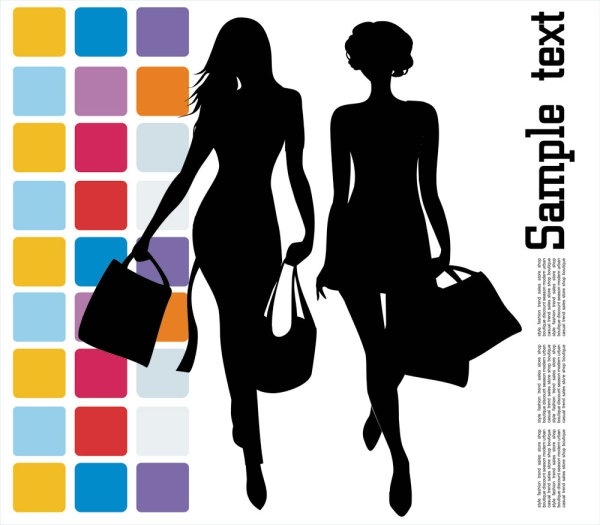600x525 Free Vector Shopping Vector Fashion Shopping Beauty Silhouette