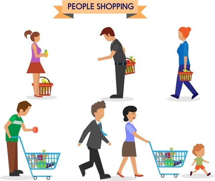 437x368 People Shopping Vector Free Vector Download (8,011 Free Vector