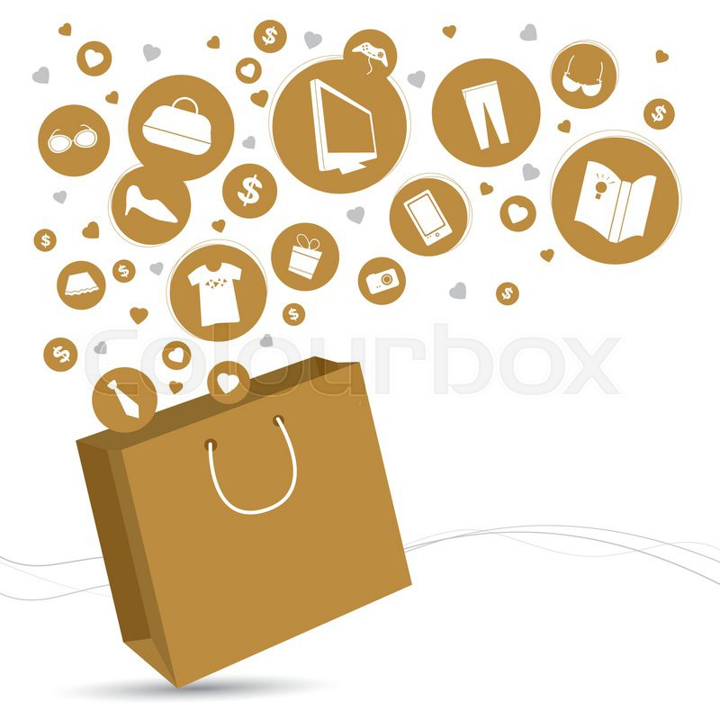 800x800 Vector Shopping Bag And Fashion Icon Design Stock Vector Colourbox