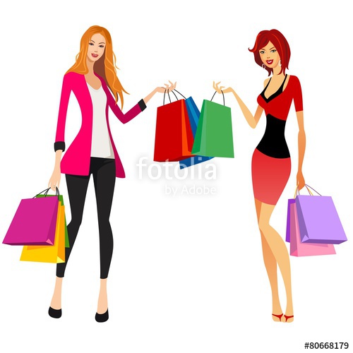500x500 Pretty Women Shopping Stock Image And Royalty Free Vector Files