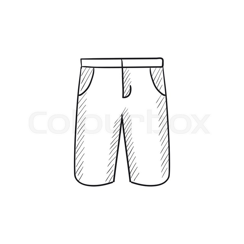 800x800 Male Shorts Vector Sketch Icon Isolated On Background. Hand Drawn