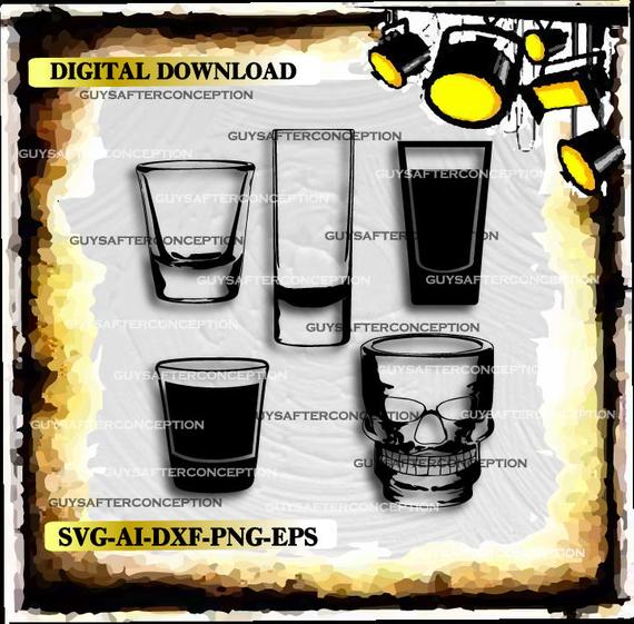 570x561 Five Shot Glasses Vector Images Svg Files Digital Cutting