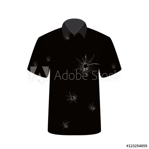 500x500 T Shirt With The Image Of The Shot. Vector Illustration.