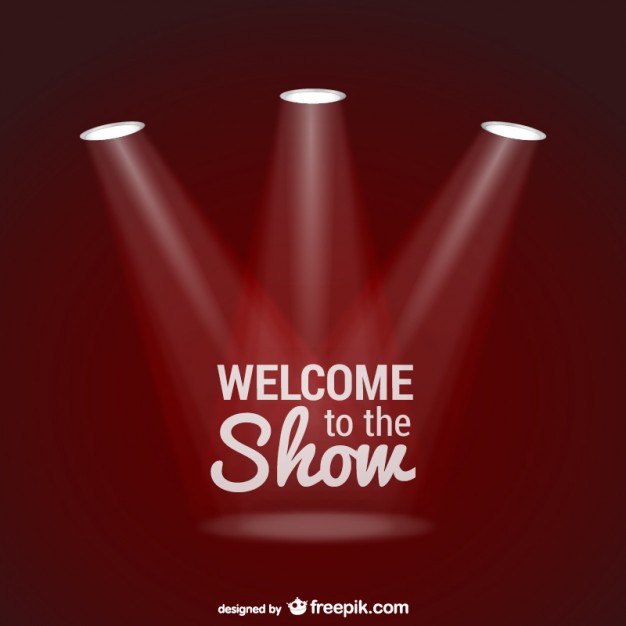 626x626 Welcome To The Show Background With Spotlights Vector Free Download