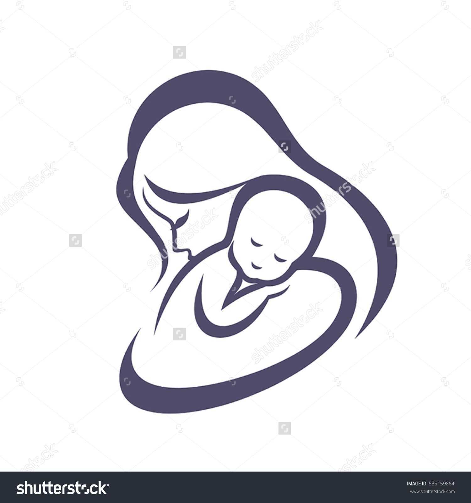 1500x1600 Shower Head Sketch Elegant Mother And Baby Stylized Vector Symbol