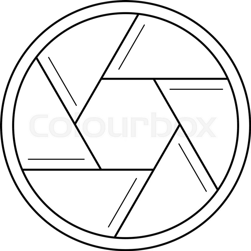 800x800 Camera Shutter Vector Line Icon Isolated On White Background