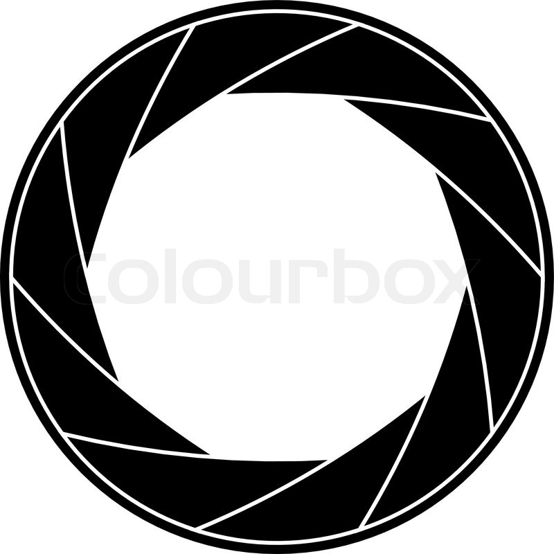 800x800 Black And White Vector Illustration Of Shutter Frame. Stock