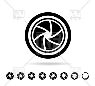 400x362 Camera Shutter In Flat Style Vector Image Vector Artwork Of