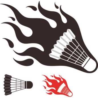 345x345 Free Vector Badminton Fire Shuttlecock