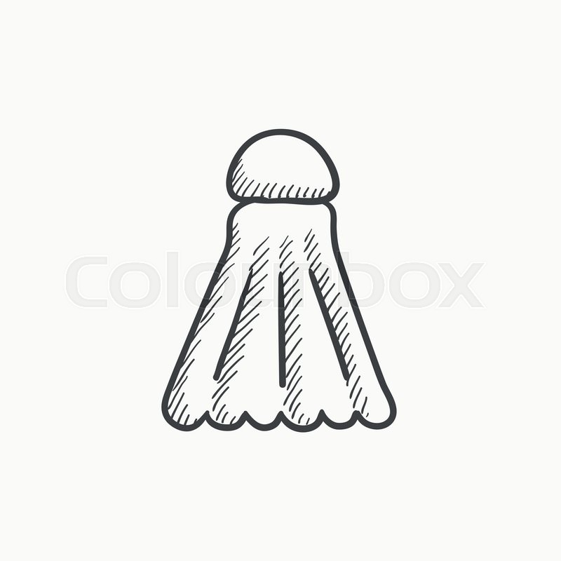 800x800 Shuttlecock Vector Sketch Icon Isolated On Background. Hand Drawn