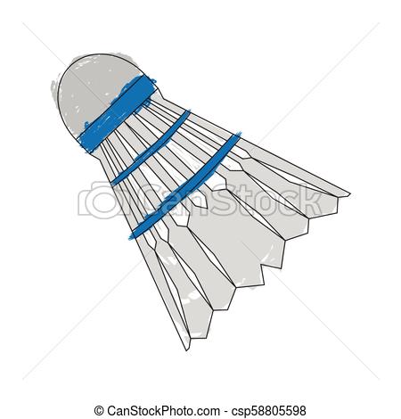 450x470 Sketch Of A Badminton Shuttlecock. Vector Illustration Design.