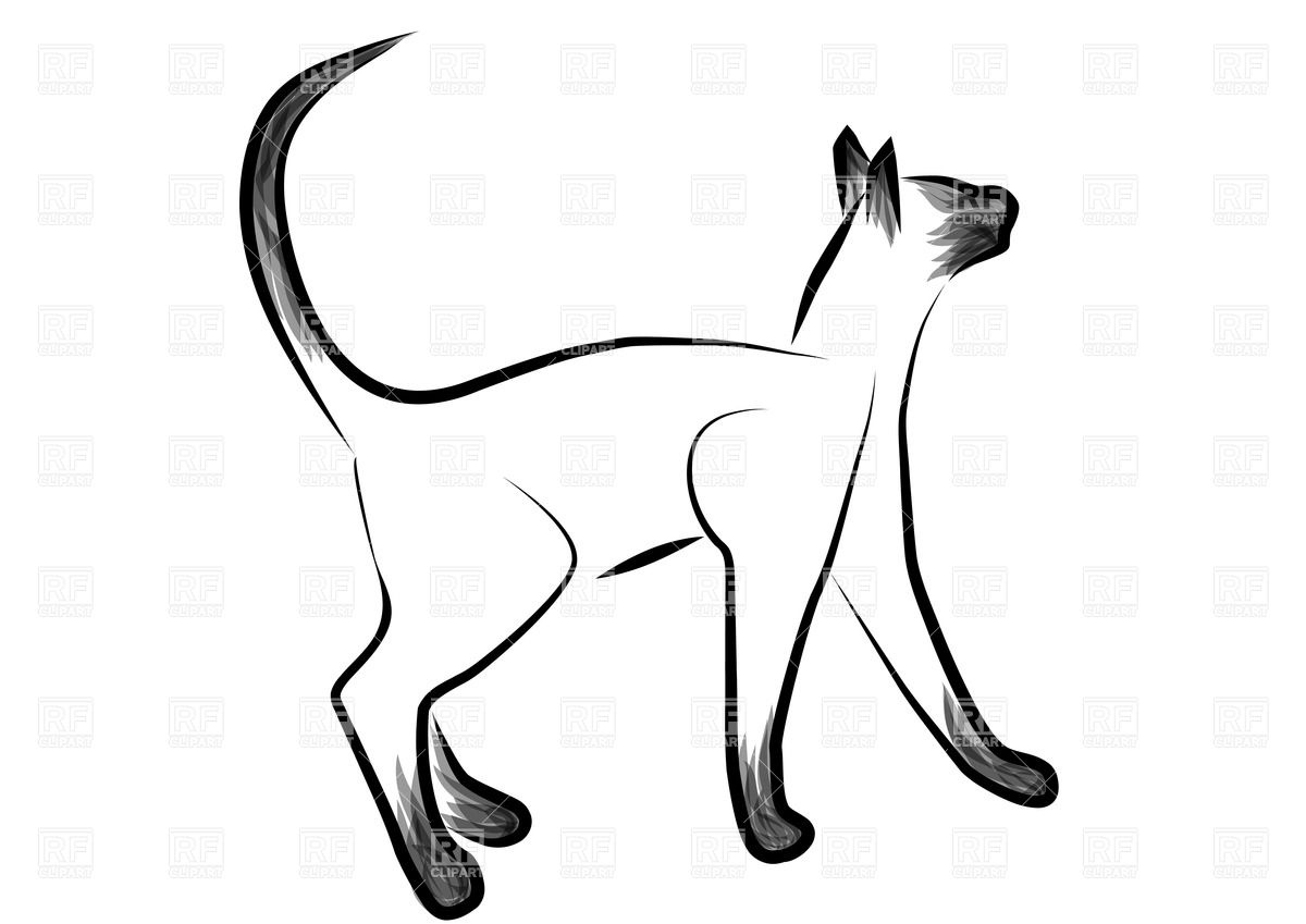 1200x849 Sketched Siamese Cat Vector Image Vector Artwork Of Plants And