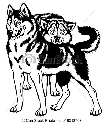 397x470 Husky Clipart Vector