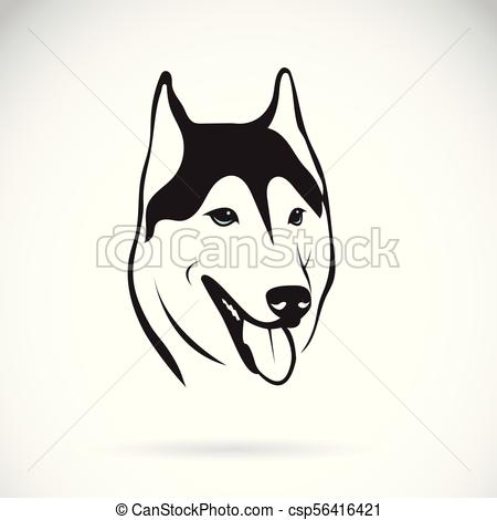 450x470 Vector Of Siberian Husky Dog Head Design On White Background. Pet