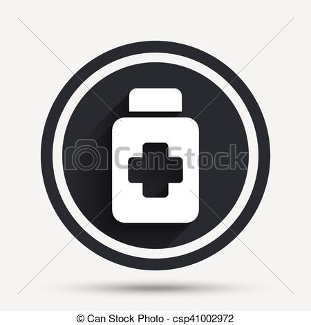 450x470 Drugs Sign Icon. Pack With Pills Symbol. Circle Flat Button With