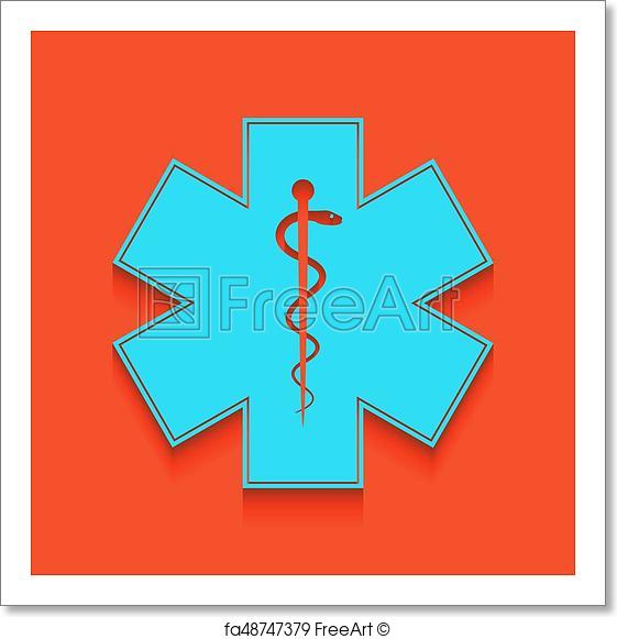 561x581 Free Art Print Of Medical Symbol Of The Emergency Or Star Of Life