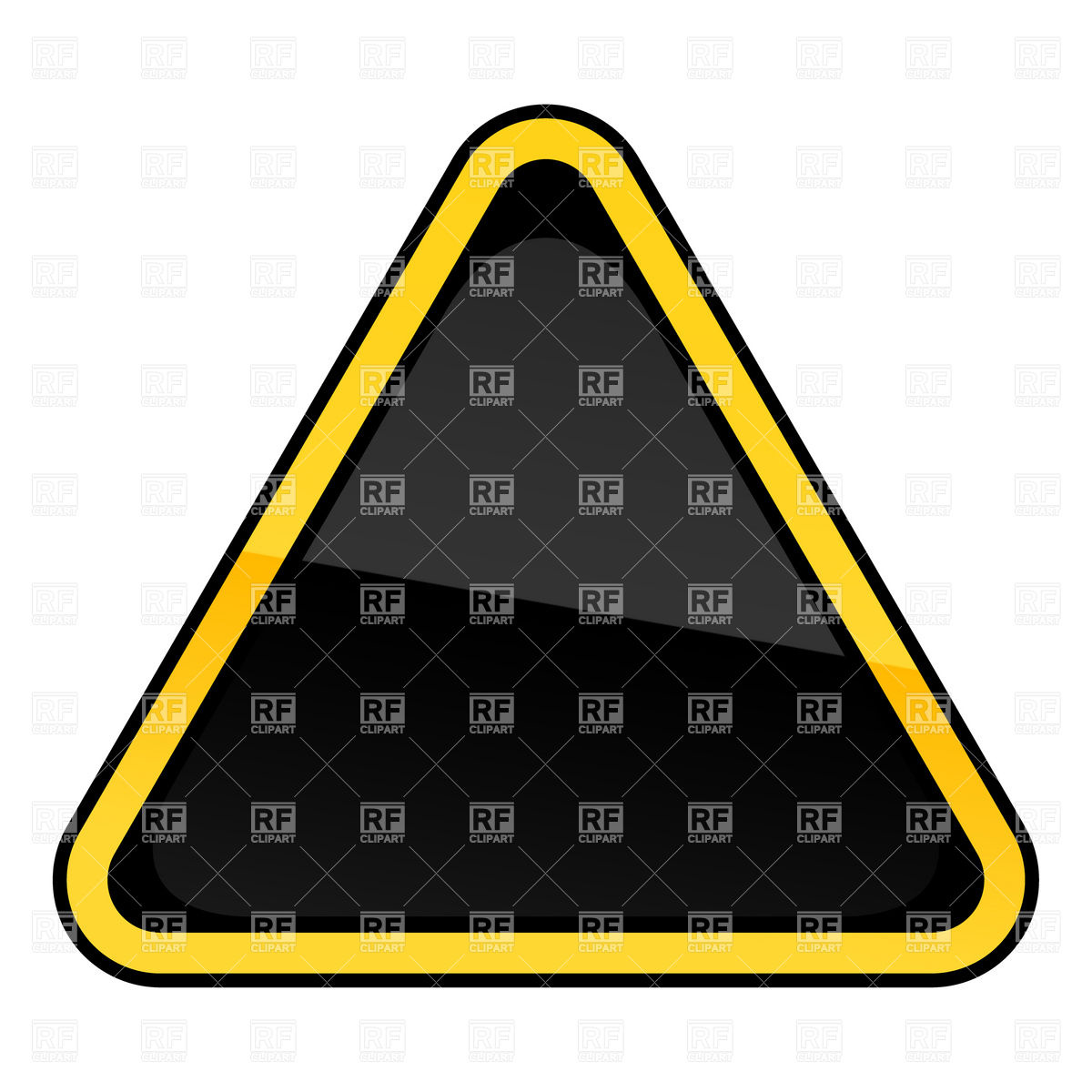 1200x1200 Black Blank Three Cornered Road Sign With Yellow Border Vector