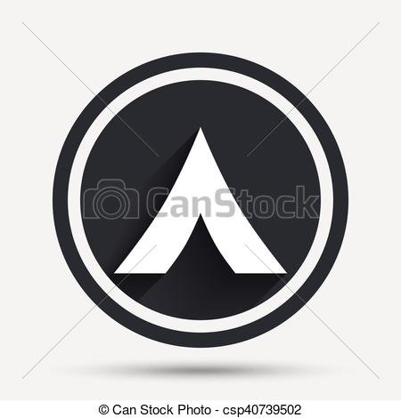 450x470 Tourist Tent Sign Icon. Camping Symbol. Circle Flat Button With