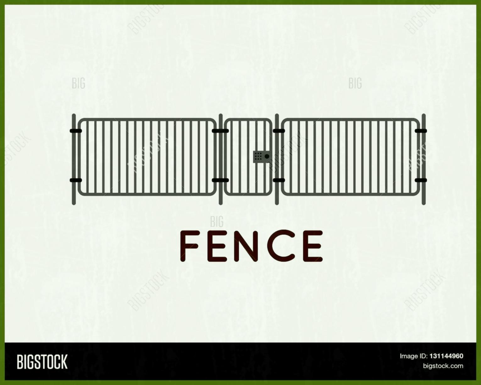 1530x1224 Vector Fence Farm With Border Building Element Flat Sign Vecto