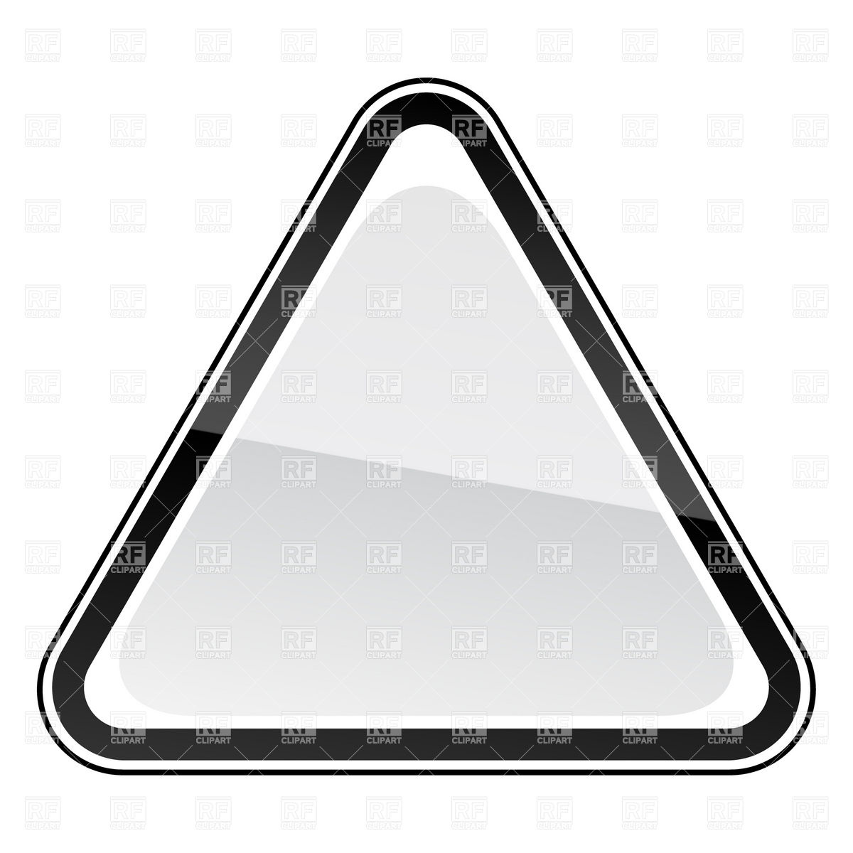 1200x1200 White Blank Three Cornered Road Sign With Black Border Vector