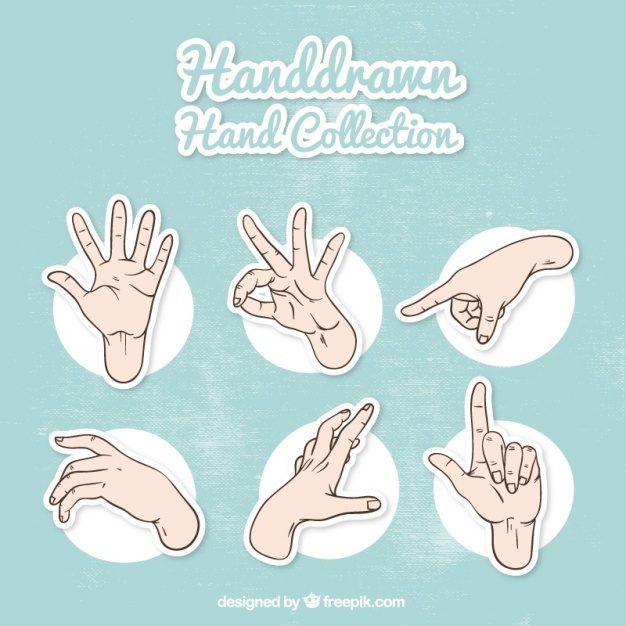 626x626 Set Of Hand Sketches And Sign Language Vector Free Download