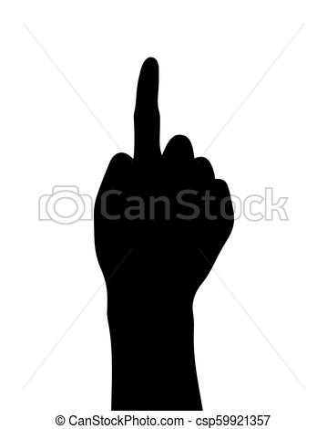 359x470 Black Number One Hand Gesture Illustration, Body Language Vector