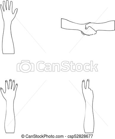 388x470 Sign Language Outline Icons In Set Collection For Design.emotional