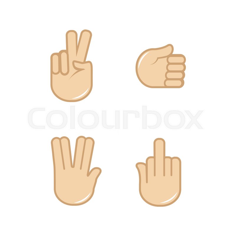 800x800 Vector Set Of Hand Gestures Icons. Sign Language. Signals Of Hands