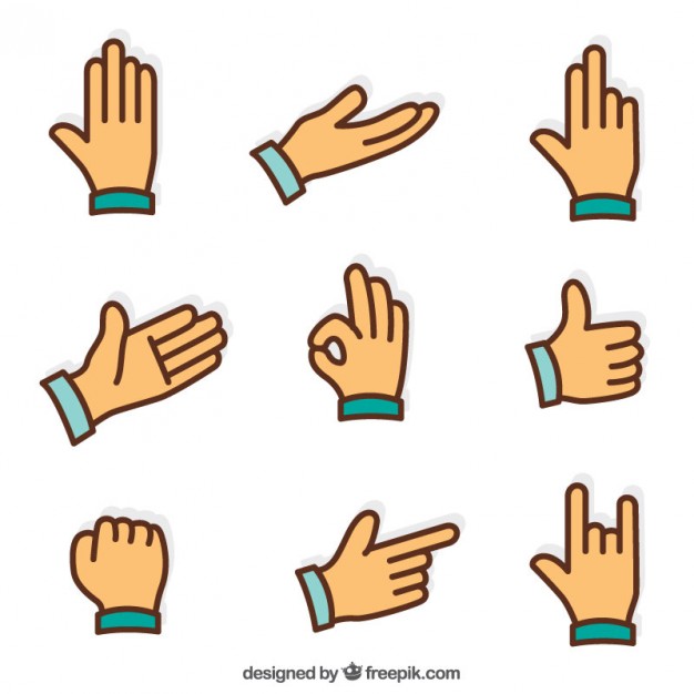 626x626 Flat Sign Language Icons Set Vector Free Download