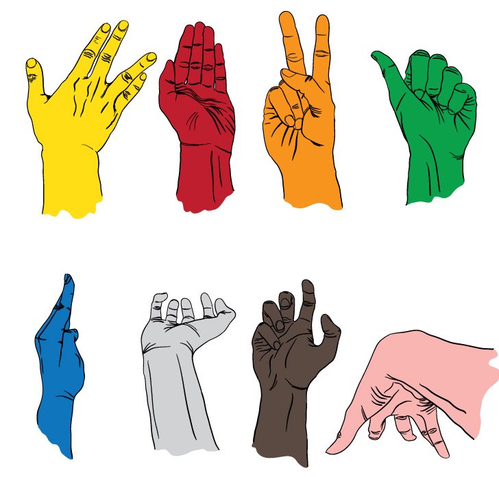 728x696 Free Free Vector Set Sign Language Hands Psd Files, Vectors