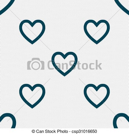 450x470 Heart Sign Icon. Love Symbol. Seamless Abstract Background