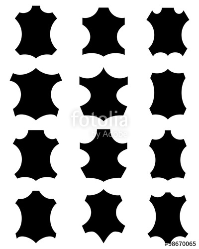 400x500 Leather Sign In Different Shapes, Black Silhouettes Stock Image