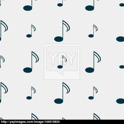 512x512 Music Note Sign Icon. Musical Symbol. Seamless Abstract Background